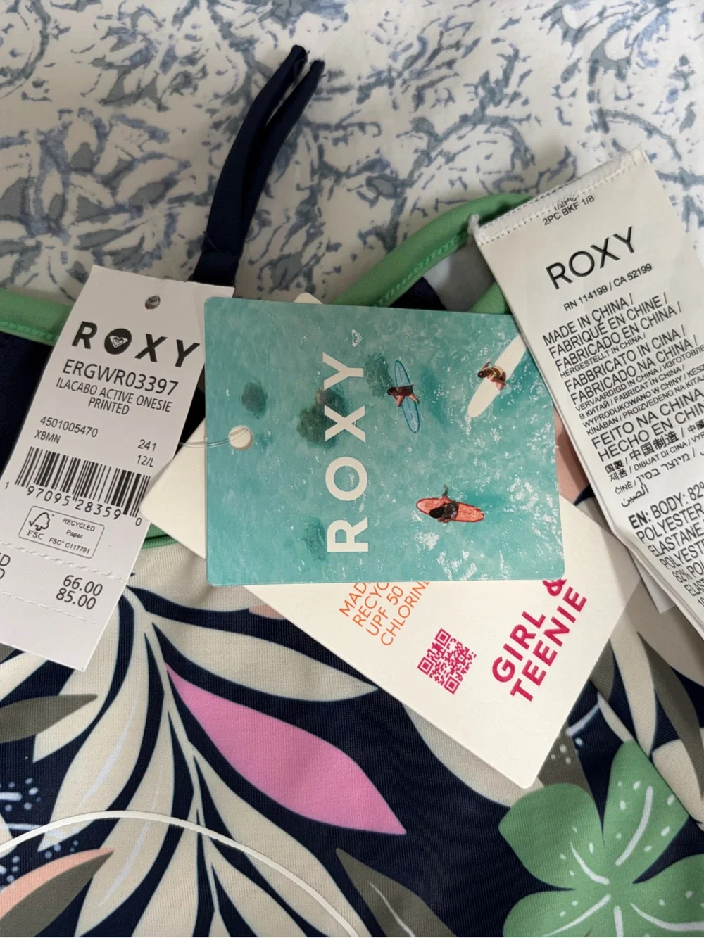 Roxy Ilacabo Active Onesie Swim Suit 12/L and Shorts 10/M